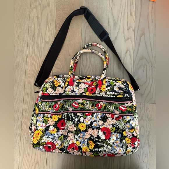 Vera Bradley Black and Red Floral Quilted Bag - Picture 1 of 9